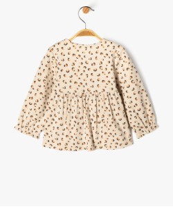 Blouse à manches longues à motifs tachetés bébé fille